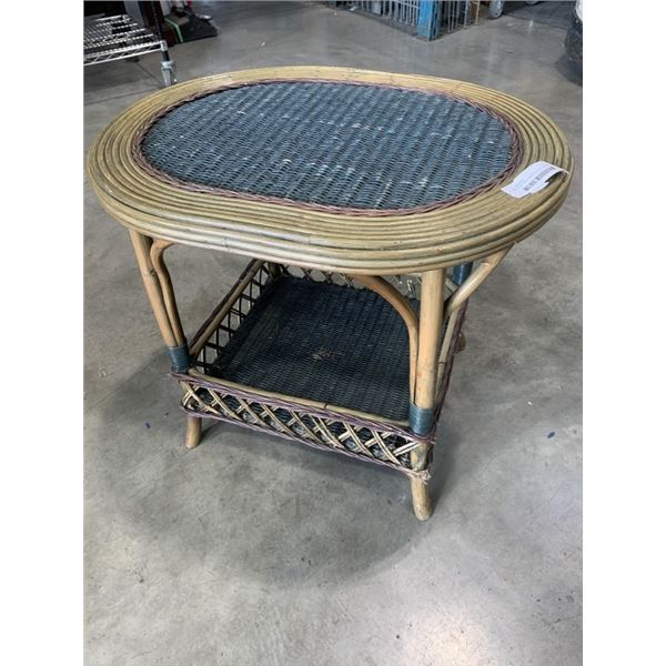 SMALL RATTAN TABLE WITH STORAGE UNDERNEATH
