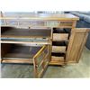 Image 4 : OAK SIDEBOARD WITH GLASS ACCENT DOORS