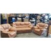 Image 1 : 3pc MODERN LEATHER SOFA SET, SOFA AND 2 CHAIRS