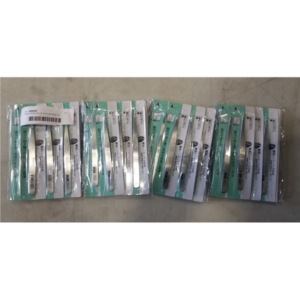4 NEW 12PACKS OF ANTI-MAGNETIC STAINLESS TWEEZERS