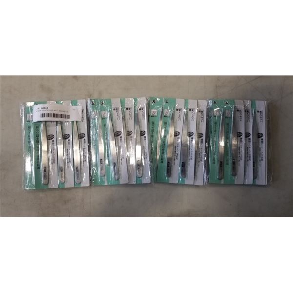 4 NEW 12PACKS OF ANTI-MAGNETIC STAINLESS TWEEZERS