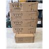Image 1 : 4 VIVO DUAL MONITOR DESK MOUNTS, AND VIVO KEYBOARD TRAY