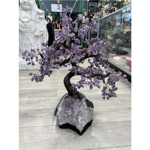 29 X 26 INCH  AMETHYST CRYSTAL TREE WITH AMETHYST BASE ( BRAZIL HANDMADE )