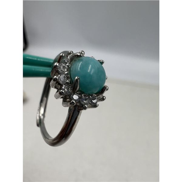 BRAND NEW  GENUINE AMAZONITE ADJUSTABLE RING