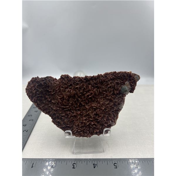 6 X 4 INCH RED CALCITE WITH PYRITE SPECIMEN