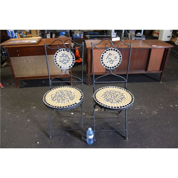 Set of 2 Metal Bistro Chairs