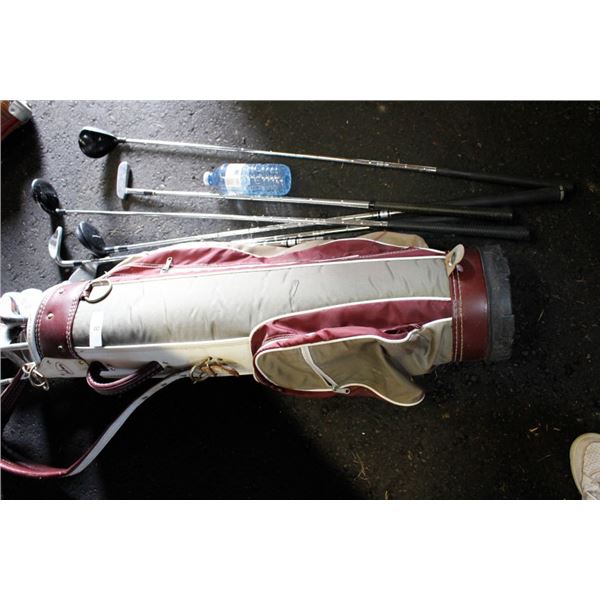 Vintage Golfbag with Clubs and Misc. Clubs