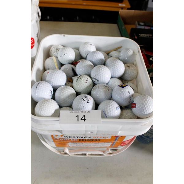 Misc. Golf Balls in Square Bucket