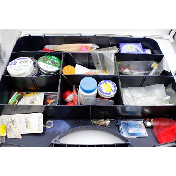 Plastic Organizer with Misc. Fishing Lines, etc.