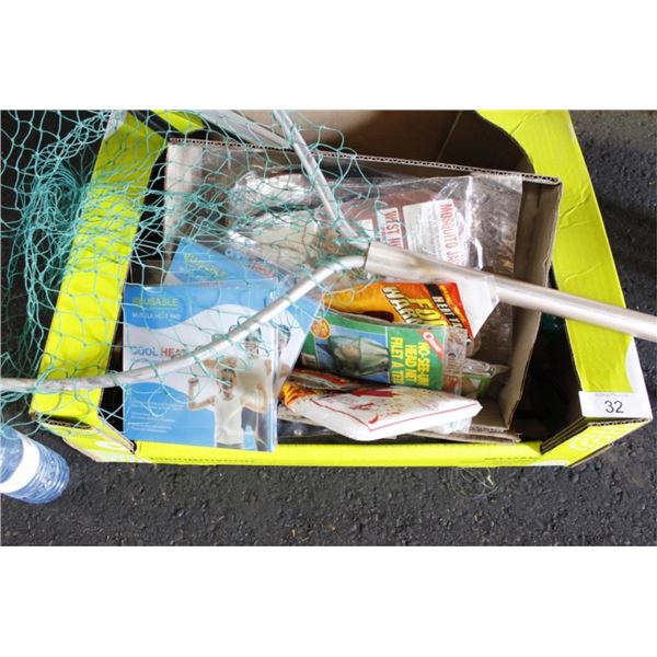 Misc. Fishing Nets, Heat Pads, Fish Tackle Belt, \