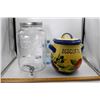 Image 1 : Glass Liquid Dispencer and Biscotti Jar