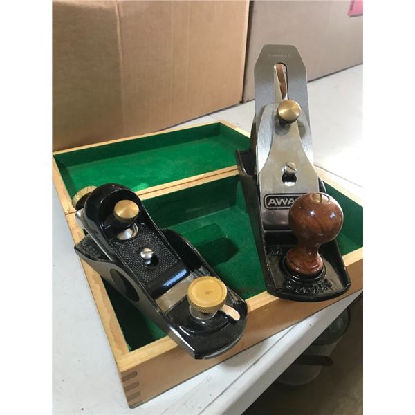Set of 2 Wood Planes in Wood  Box