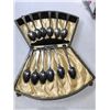 Image 1 : 8 Antique Spoons in Case with Markings