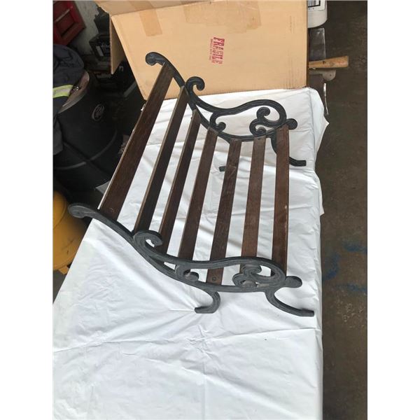 Small Cast Iron and Wood Bench