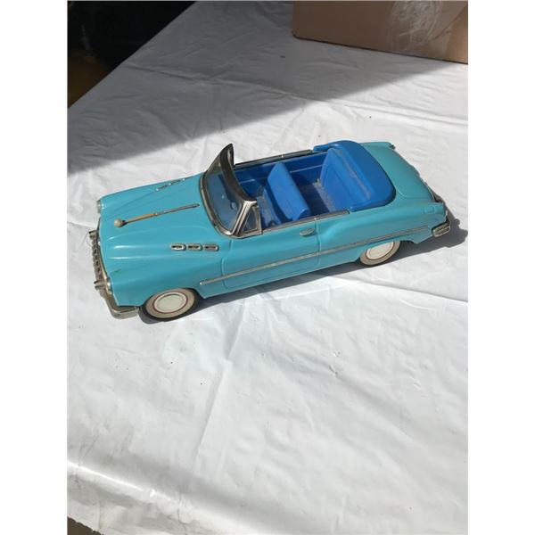 Vintage Metal Friction Car Model- Works- Blue