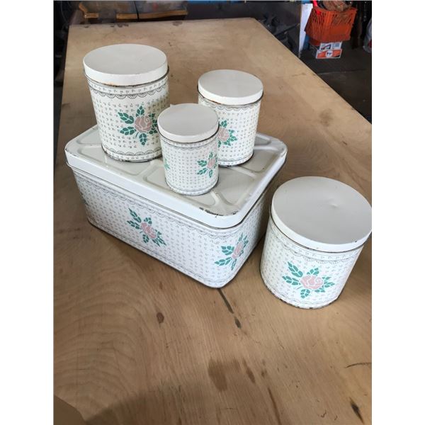 Vintage Cannister Set with Bread Box