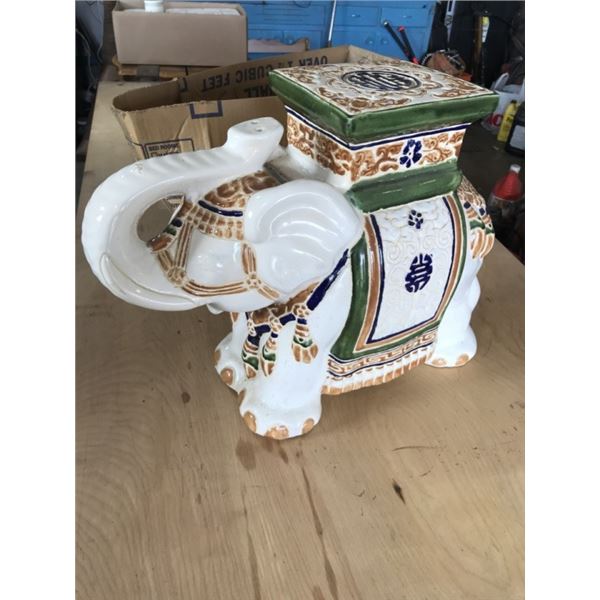 Vintage Ceramic Elephant Plant Stand