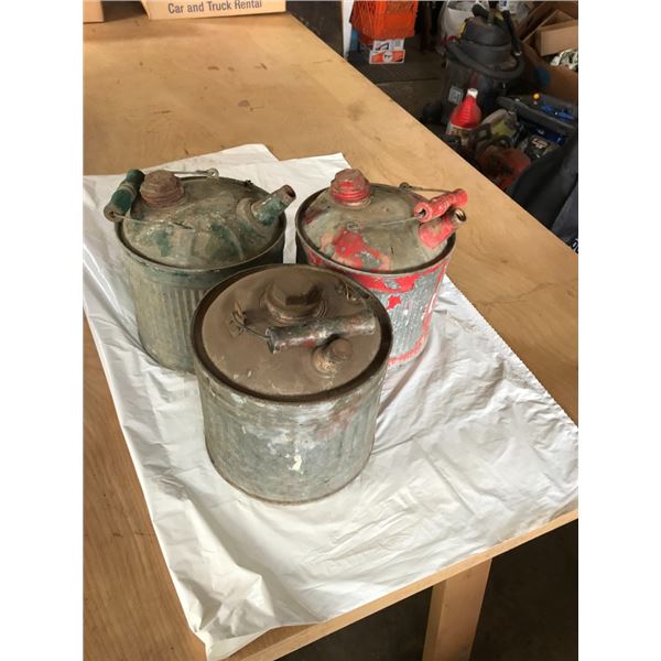 3 Metal Gas Cans