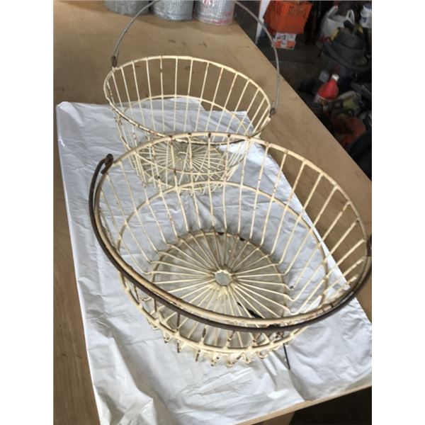 2 Antique Egg Baskets