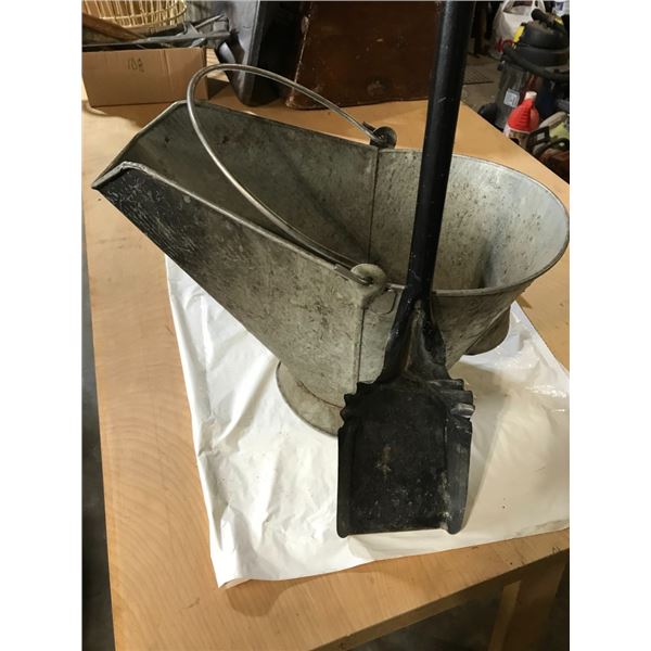 Antique Coal Pail and Shovel