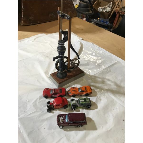 Vintage Toys 5 Cars and ERTL Well Pump