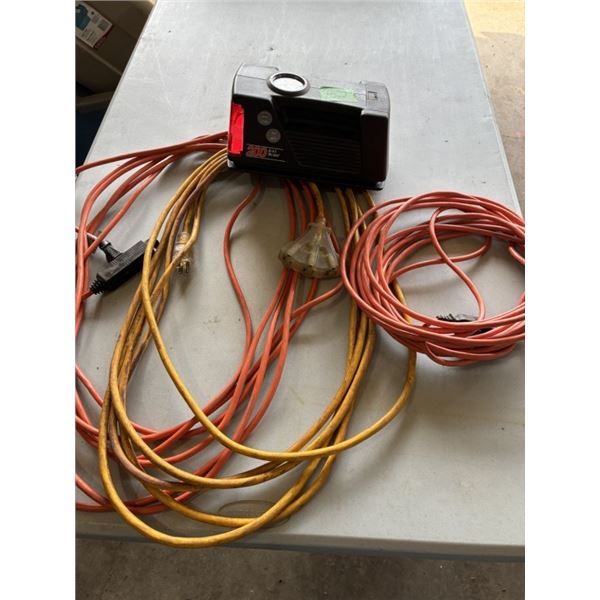 3 Extension Cords with Good Plugs and Car Air