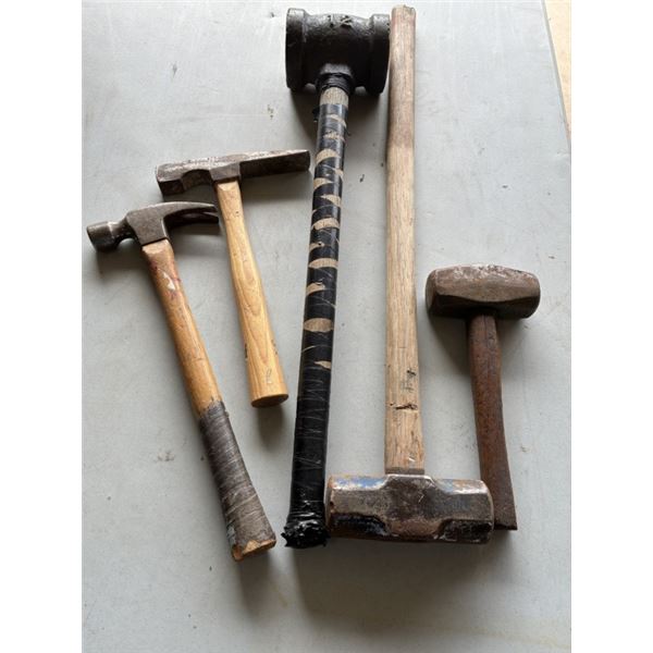 5- Hammers 4-6-12lb, Sledges, Framing Hamer