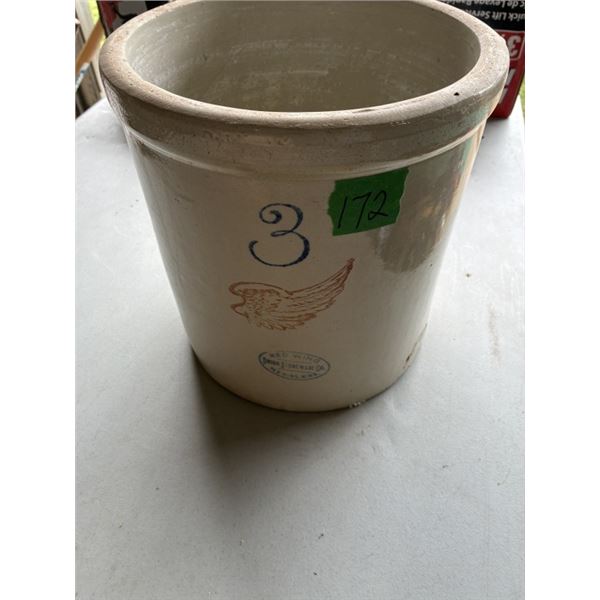 3 Gal. Red Wing Crock - No Cracks