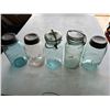 Image 1 : 5 Antique Glass Jars with Original Lids