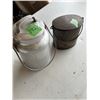 Image 1 : Antique Metal Lunch Box and Milk Can