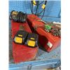 Image 1 : 2 Red Metal Tool Boxes, Dewalt 20 V Charger and