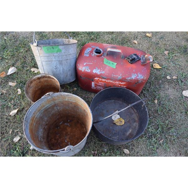 Galvanized Buckets, Heavy Metal Cooking Pots,