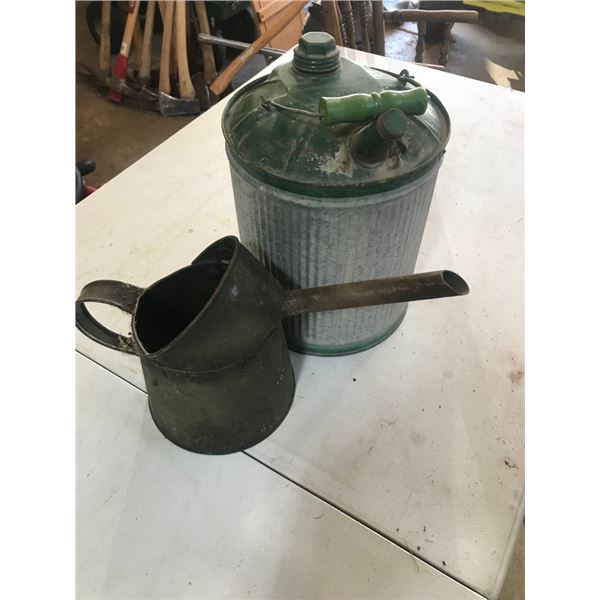 Copper Oil Can and Metal Gas Can with Lid