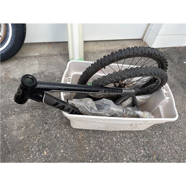 Bike frame, tires, and shocks