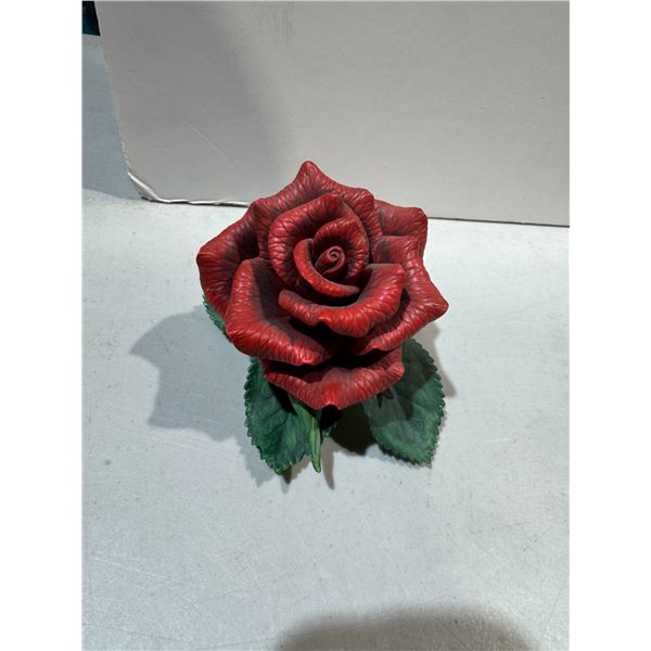 LENNOX red rose porcelain flower repaired