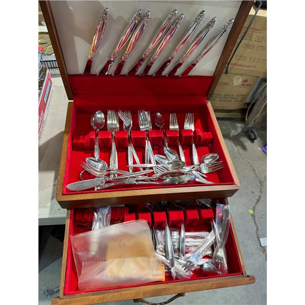 Flatware in case