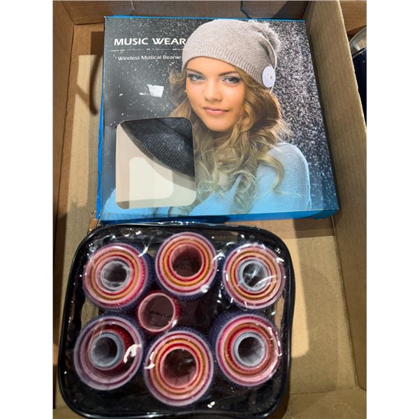 Wireless musical beanie and curlers