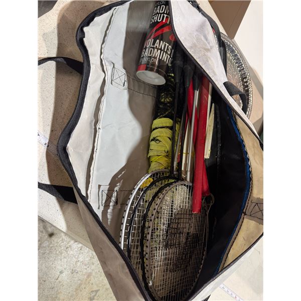 Badminton rackets net and badminton birdies