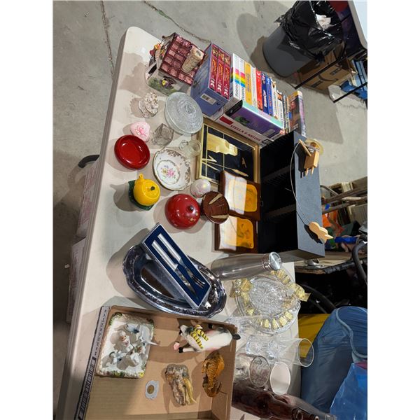 Serving items, home, decor, VHS, etc.