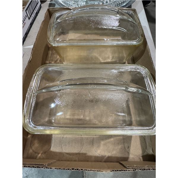 Westinghouse Clear Glass Refrigerator Dish with Lid - Atomic Style Lidded Loaf Casserole Dish