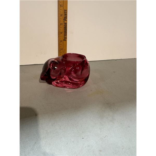 Glass cat Candle Holder