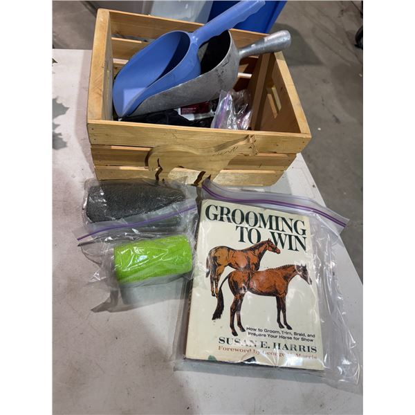 Scoops crate and horse book