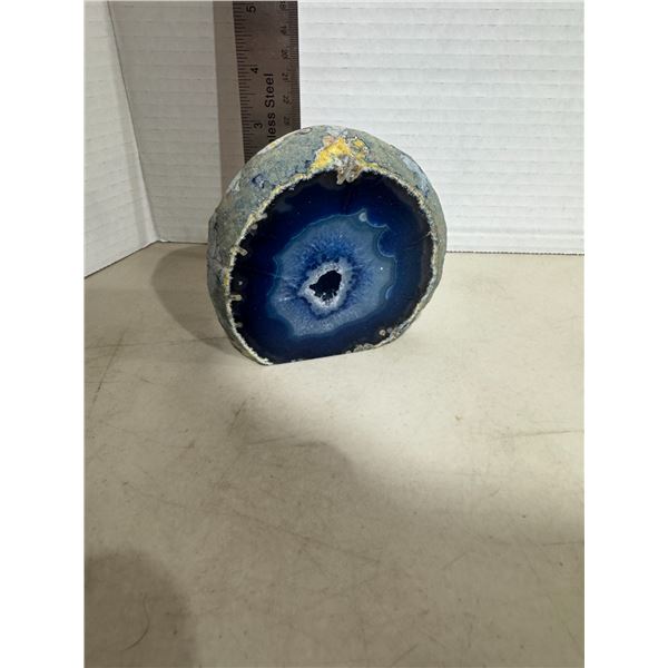 Blue agate geode