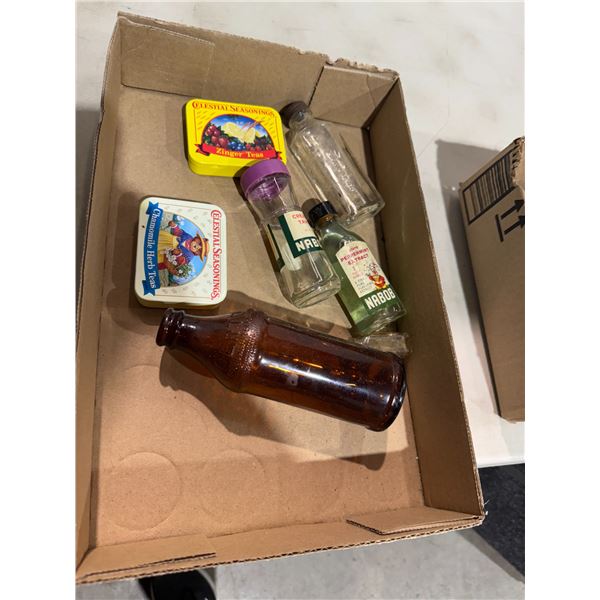 Vintage bottles and tins
