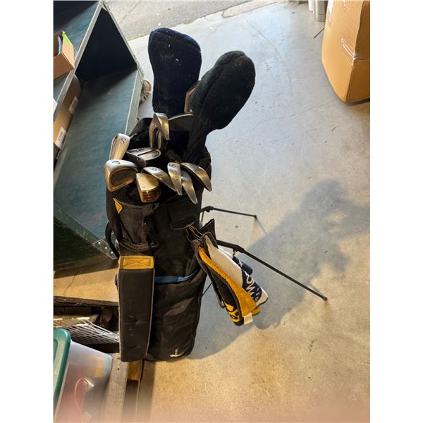 Golf clubs and bag