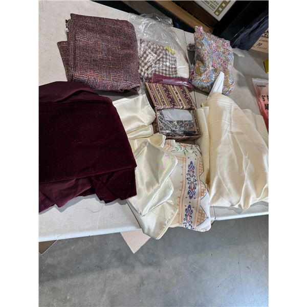 Assorted linens and bead