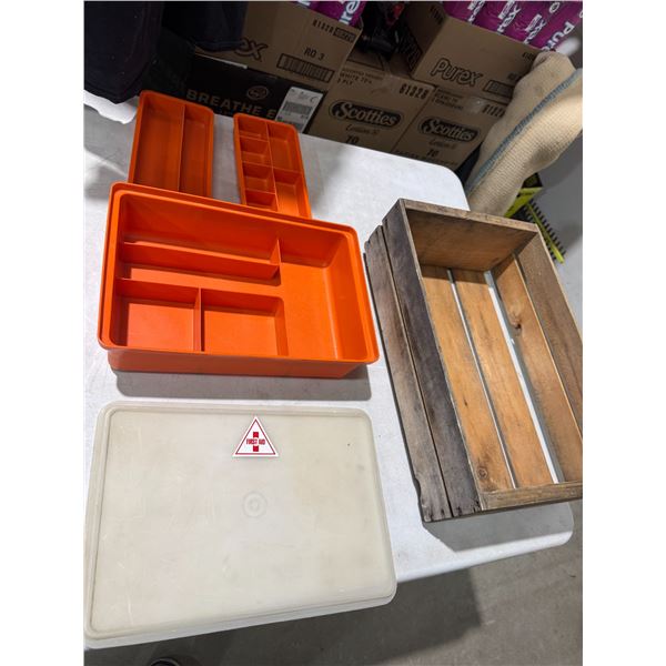 Vintage Tupperware container and crate