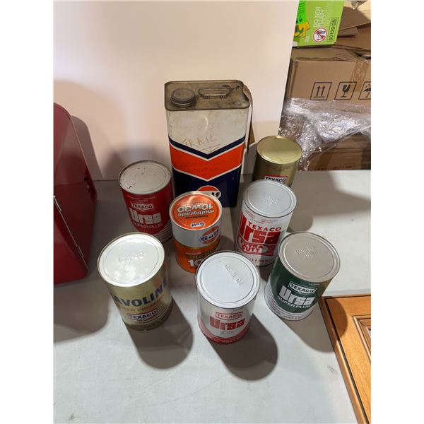 Vintage oil containers