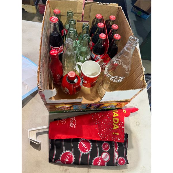 Coca-Cola vehicle flag bottles and contents other bottles and material