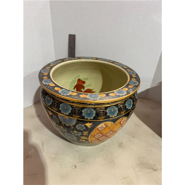 Large 12 inch antique porcelain fishbowl